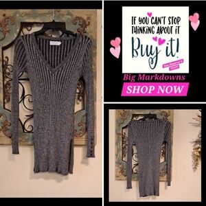 Velvet by Graham & Spencer Striped Ribbed Mini Dress.  NWOT Size Medium